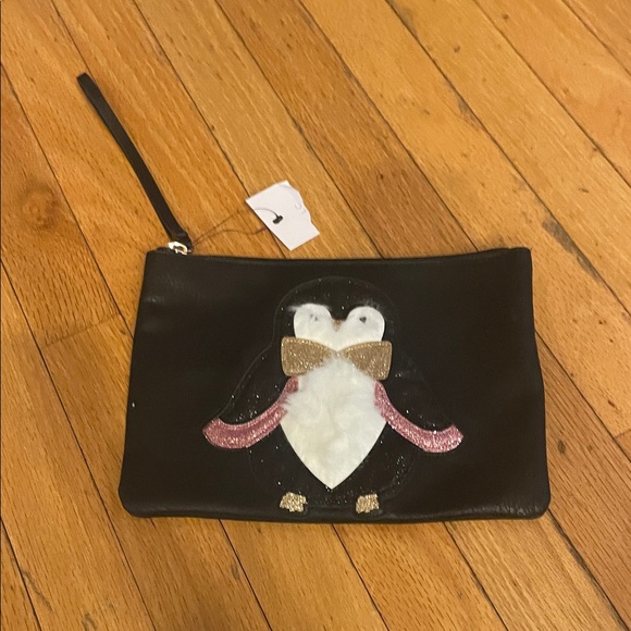 laurn conrad Handbags - Black Penguin Appliqué Wristlet Clutch - Women's Dress Accessory